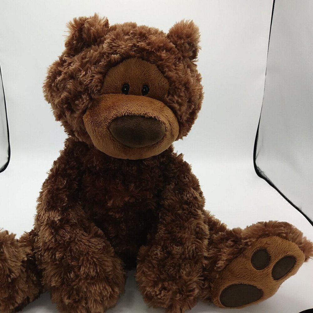 GUND Philbin Teddy Bear Chocolate Brown 18" Plush Stuffed Animal 320047 Paw Pads - Picture 7 of 15
